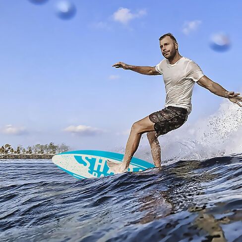 Skimboard 35 Inch Skim Boards for Beach Adults ＆ Kids, High Gloss Coat Wooden Skim Board for Beginners, Durable Lightweight Wood Body Board in Saudi Arabia