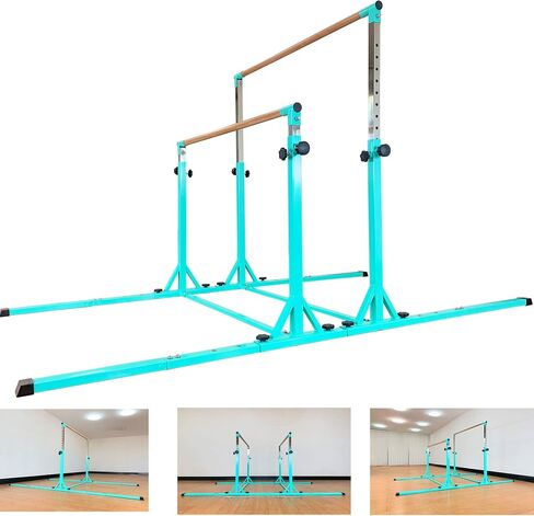 Gymnastics Double Horizontal Bars 3Play Parallel Bars Uneven Bars Gymnastics Training Kip Bar with 304 Stainless Steel Regulating Arms & Fiberglass Rail for Indoor Outdoor Home Club Use in Saudi Arabia
