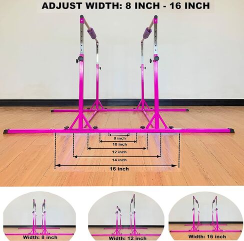 Gymnastics Double Horizontal Bars 3Play Parallel Bars Uneven Bars Gymnastics Training Kip Bar with 304 Stainless Steel Regulating Arms & Fiberglass Rail for Indoor Outdoor Home Club Use in Saudi Arabia