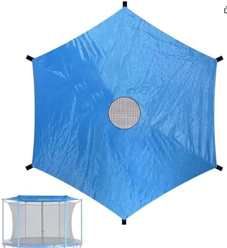 Trampoline Shade Cover, 8ft Sun-Protection Trampolines Canopy, Easy to Install, Anti-UV Trampolines Sunshade Accessories for Outdoor Backyard Playground, blue in Saudi Arabia