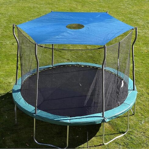 Trampoline Shade Cover, 8ft Sun-Protection Trampolines Canopy, Easy to Install, Anti-UV Trampolines Sunshade Accessories for Outdoor Backyard Playground, blue in Saudi Arabia