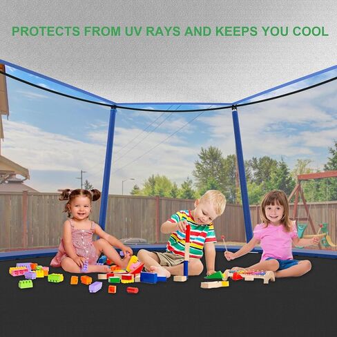 Trampoline Shade Cover, 8ft Sun-Protection Trampolines Canopy, Easy to Install, Anti-UV Trampolines Sunshade Accessories for Outdoor Backyard Playground, blue in Saudi Arabia