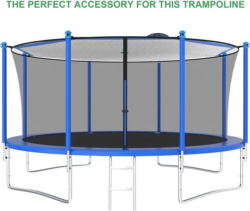 Trampoline Shade Cover, 8ft Sun-Protection Trampolines Canopy, Easy to Install, Anti-UV Trampolines Sunshade Accessories for Outdoor Backyard Playground, blue in Saudi Arabia