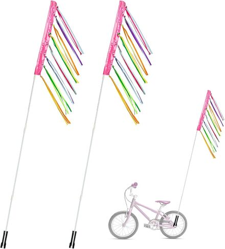 2 Pcs Pink 6 ft Bike Flag with Pole for Safety Pink Go Kart Flag Trike Flag Bicycle Safety Flag Dirt Bike Flag Mount Telescopic Flag Warning Flag for Mobility Scooter Kayak Flag Waterproof Reflective in Saudi Arabia