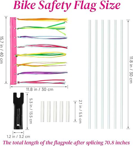 2 Pcs Pink 6 ft Bike Flag with Pole for Safety Pink Go Kart Flag Trike Flag Bicycle Safety Flag Dirt Bike Flag Mount Telescopic Flag Warning Flag for Mobility Scooter Kayak Flag Waterproof Reflective in Saudi Arabia