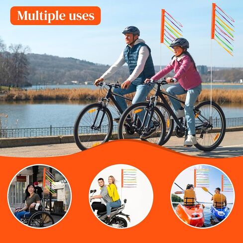 2 Pcs Pink 6 ft Bike Flag with Pole for Safety Pink Go Kart Flag Trike Flag Bicycle Safety Flag Dirt Bike Flag Mount Telescopic Flag Warning Flag for Mobility Scooter Kayak Flag Waterproof Reflective in Saudi Arabia