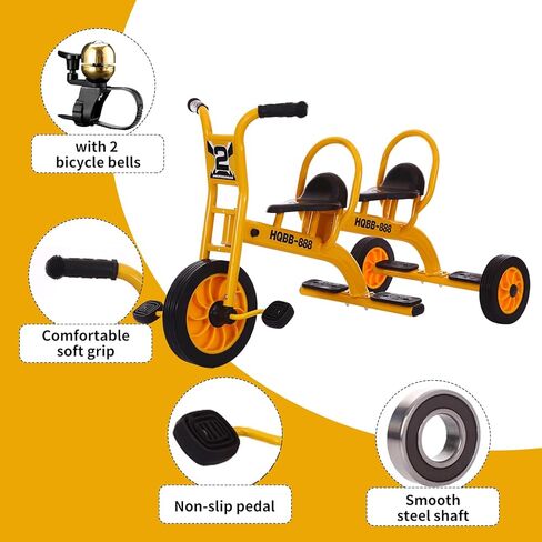 دراجة ثلاثية العجلات للأطفال من Tongmo للأعمار من عامين فما فوق، دراجة ثلاثية العجلات للأطفال في مرحلة ما قبل المدرسة مع مقعد للركاب، دراجة ثلاثية العجلات حمراء للأطفال في المنزل مع عجلات مطاطية، معدات لعب للأطفال في الأماكن المغلقة/الخارجية in Kuwait