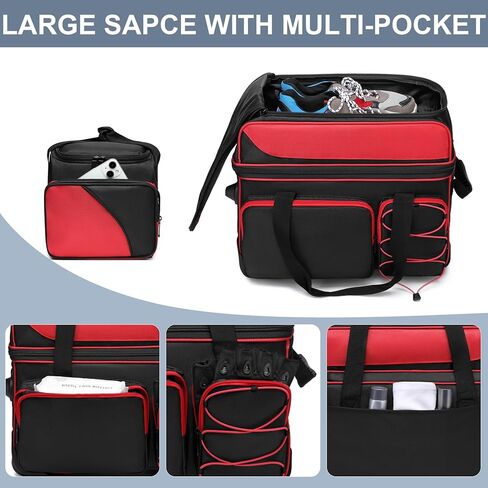 Bowling Bag 2 Ball Bowling Roller Bag + 1 Ball Color Matching Add On Tote, 3 Ball Bowling Ball Bag with Multi-Pockets, 3 Ball Bowling Roller Bag with Wheels (2+1 Red)… in Kuwait