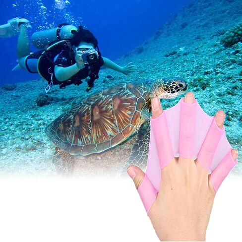 Silicone Swimming Gloves Swim Flippers Gear Fins Hand Webbed Palm Finger Frog Type Webbed Aquatic Training Water Resistance Fitness Paddle Aerobics Snorkeling for Men Women in Saudi Arabia