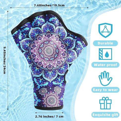 2 Pairs Swimming Gloves Aquatic Swim Training Gloves Webbed Fitness Swim Paddles for Lap Swimming Turtle Mandala Water Resistance Swimming Aquatic Gloves for Women Men Diving in Saudi Arabia