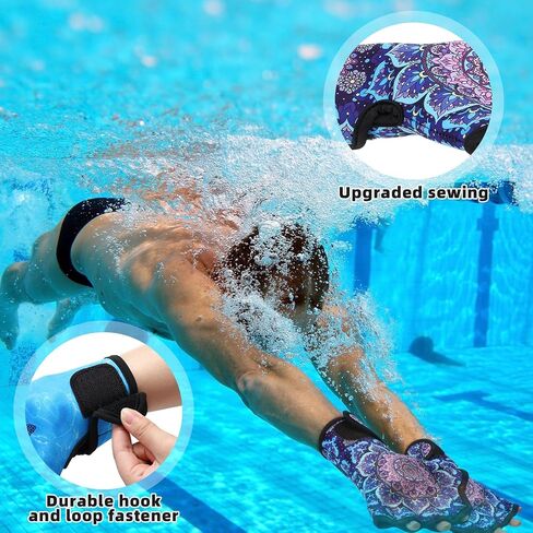 2 Pairs Swimming Gloves Aquatic Swim Training Gloves Webbed Fitness Swim Paddles for Lap Swimming Turtle Mandala Water Resistance Swimming Aquatic Gloves for Women Men Diving in Saudi Arabia