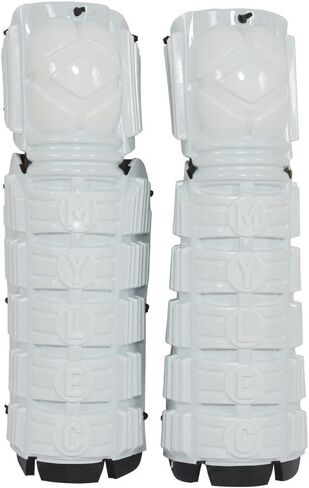 Mylec Street/DEK Shin Pad، ملحقات الهوكي خفيفة الوزن ومتينة، أشرطة فيلكرو لملاءمة مخصصة، أغطية أمامية صلبة مع مادة قابلة للتنفس، واقيات للساق ببطانة إسفنجية مقاس 3/8 بوصة in Saudi Arabia