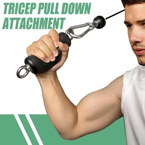 KORIKAHM Cable Machine Attachment with Upgraded Ergonomic Gym Handles, Lat Tricep Rope Pull Down Attachment,Exercise Handles for Home Gym Workout in Kuwait