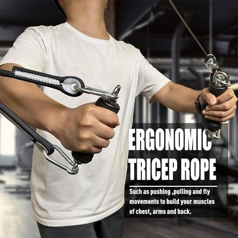 KORIKAHM Cable Machine Attachment with Upgraded Ergonomic Gym Handles, Lat Tricep Rope Pull Down Attachment,Exercise Handles for Home Gym Workout in Kuwait