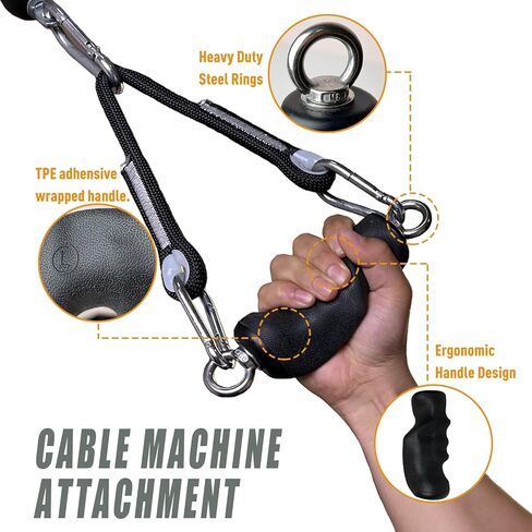 KORIKAHM Cable Machine Attachment with Upgraded Ergonomic Gym Handles, Lat Tricep Rope Pull Down Attachment,Exercise Handles for Home Gym Workout in Kuwait
