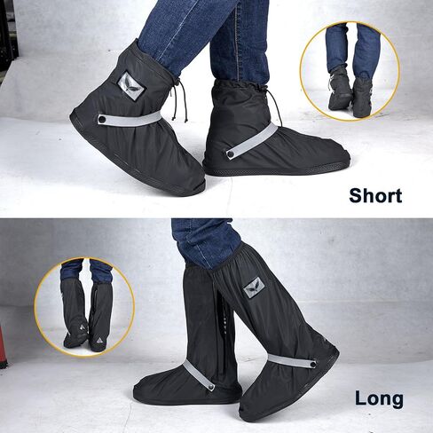 GARGOYLE BELLS Waterproof Rain Cover Boot Non-Slip Shoe Covers with Zipper and Reflector Heavy Duty Reusable Rain Boots for Men Women in Saudi Arabia