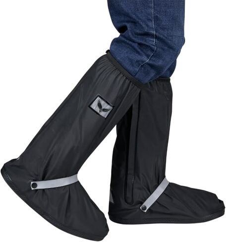 GARGOYLE BELLS Waterproof Rain Cover Boot Non-Slip Shoe Covers with Zipper and Reflector Heavy Duty Reusable Rain Boots for Men Women in Saudi Arabia