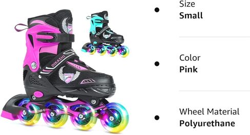 جيميت زلاجات مضمنة قابلة للتعديل للأعمار من 3 إلى 6 سنوات للأطفال الصغار و5-8 أطفال، زلاجات دوارة خارجية للفتيات والأولاد المبتدئين مع عجلات مضيئة in Kuwait