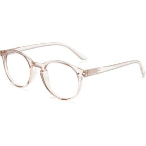 ABETOS Blue Light Blocking Reading Glasses Spring Hinges Round Eyeglasses Computer Readers for Women