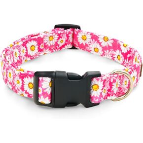 Tunkoo Daisy Flower Dog Collar, Cute Adjustable Floral Collar for Boy and Girl Dogs, Dog Collar with Strong Plastic Buckle - for Small Medium Large Pets, S