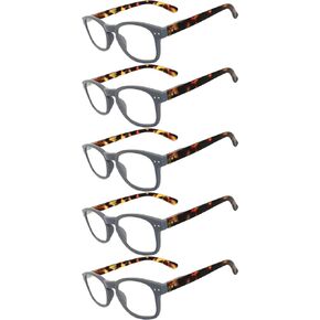 OWL 5 Pack of Reading Glasses Elegant Mens Womens Readers Designer