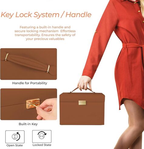 منظم مجوهرات VitaFeli 5 طبقات - صندوق مجوهرات 4 أدراج تصميم فاخر مع مقصورات متعددة الوظائف - سعة كبيرة للخواتم والأقراط والقلائد والأساور (أزرق، 5 طبقات) in Kuwait