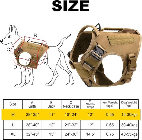 Tactical Dog Backpack Harness for Large Breed Original Design Metal Buckle Vest with Side Bags Pouches for Service Working Training (Khaki (with 2 Pouches), L) in Saudi Arabia