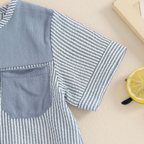 MAYUMMPY Toddler Boys Girl Cotton Linen Shorts Outfit Solid Color Button Shirts Tops Shorts Sets Summer Baby Boy Clothes in Saudi Arabia
