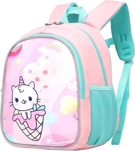 حقيبة ظهر Sunborls للأطفال الصغار برسوم كرتونية بعمر 2-6 سنوات لمرحلة ما قبل المدرسة، حقيبة مدرسية ممتعة لحماية العمود الفقري وتخفيف الحمل، حقيبة ظهر صغيرة باللون الأرجواني الفاتح على شكل وحيد القرن in Kuwait