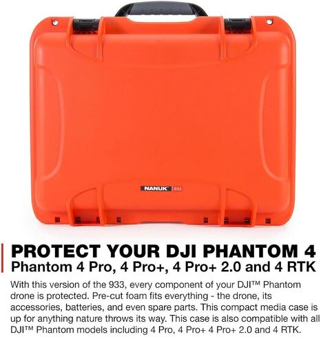 Nanuk 933 DJI Drone حافظة صلبة مضادة للماء مع حشوة إسفنجية مخصصة لـ Phantom 4 Pro / 4 Pro+ / 4 Pro+ 2.0 & 4 RTK - أسود (933-DJIP4RTK1) in Saudi Arabia