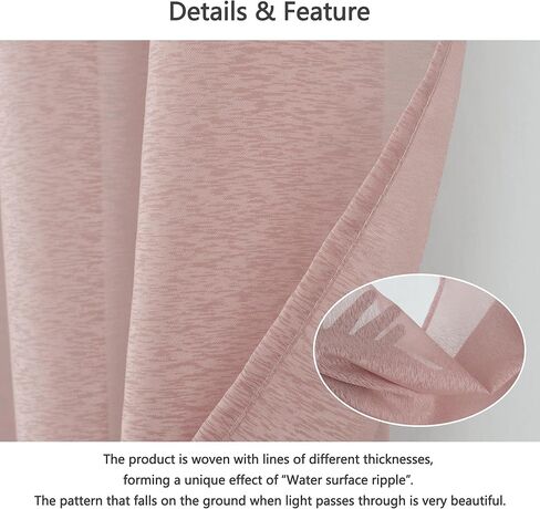 مجموعة توني ستائر شفافة بلون أحمر الخدود بطول 63 بوصة، ستائر فوال لجيب قضيب تصفية الضوء لغرفة المعيشة، معالجة نوافذ شبه فوال للباب (52 × 63 بوصة، أحمر الخدود، لوحتان) in Kuwait