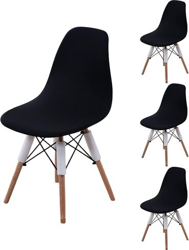 أغطية كراسي مقاومة للماء من Eco-Ancheng، أغطية كراسي تناول الطعام الحديثة في منتصف القرن، غطاء كرسي بدون ذراعين، غطاء كرسي بدون ذراع، أغطية قابلة للتمدد للمطبخ وغرفة الطعام وغرفة المعيشة، مجموعة من 4 in Kuwait