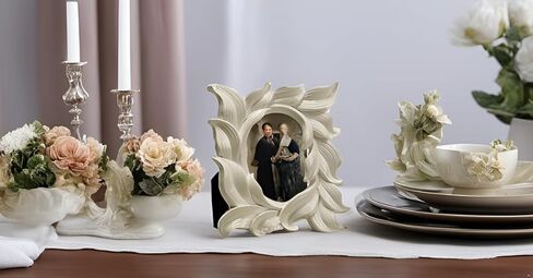 بيدرمان اند سونز اطار صور - اطار صور منحوت من الراتنج او اطار صورة لسطح الطاولة، مقاس S، اوراق بيضاء in Kuwait