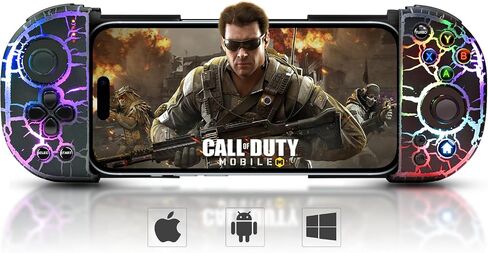 Joso Phone Controller for iPhone, Android, wireless Game Joystick with Hall Effect Joystick/Turbo, RGB Controller for iPhone 16/15/14/13/12 Series, Galaxy S24/23/S22/S21 Series Play COD Mobile & More in Kuwait