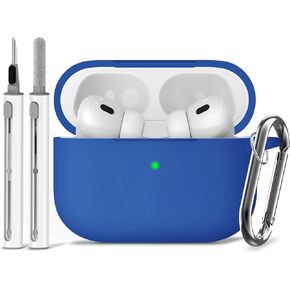for AirPods Pro Case Cover with Cleaner Kit,Soft Silicone Protective Case for Apple AirPod Pro 2nd/1st Generation Case for Women Men,AirPods Pro 2/Pro Case Accessories with Keychain-Black