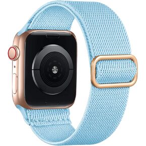 Lerobo Braided Band Compatible with Apple Watch Series 9 8 7 45mm 41mm Ultra 2 Band 49mm Series 6 5 4 SE 44mm 40mm Series 3 2 1 38mm 42mm Men iWatch Bands Womens Stretchy Nylon Solo Loop Sport Strap