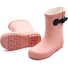 BENTLEE BOOTS Toddler Rainboots with Lining | Adjustable Buckle | Girls, Baby, Toddler Rainboots | Pink | Lightweight | Kids Waterproof Boots | Perfect for the Rain, Mud, Gardening, Fishing
