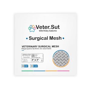 VeterSut Veterinary Surgical Mesh Polypropylene Synthetic Non-Absorbable Mesh Size 3"x3"