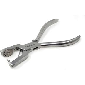 Ainsworth Rubber Dam Punch Pliers Endodontic Clamps Dental Surgical Instruments Comes with 5 Multi Hole Sizes Made of Heavy Duty Stainless Steel - 6.5" Long