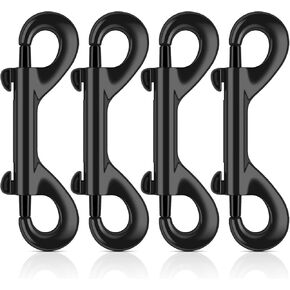 ERKOON 3.5 inch Double Ended Bolt Snaps Hooks 110lbs Load Capacity Zinc Alloy Double Sided Clips Heavy Duty Trigger Snap for Dogs Leashes/Water Bucket/Horse Feed/Hammocks (4 Pack)