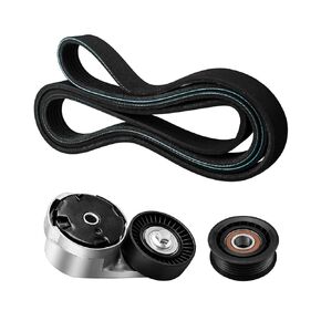 Engine Tensioner and Idler Pulley Ribbed Serpentine Belt Assembly Fit for Chrysler 200 Town Country Dodge Avenger Grand Caravan Journey Ram C/V 2012-2016, Replace 90K-39282D
