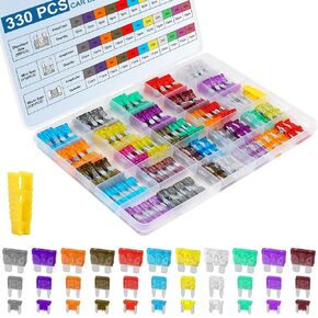 330PCS Car Fuses Assortment Kit, Upgraded Blade Fuses Automotive - Standard & Mini & Micro Fuse (2A/3A/5A/7.5A/10A/15A/20A/25A/30A/35A/40A), cooclensportey Mixed Auto Fuses for Car, RV, Boat, Truck