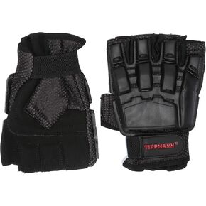 Tippmann Armored Gloves Fingerless/Half Finger Gloves Fit for Paintball & Air Soft, Black, Large
