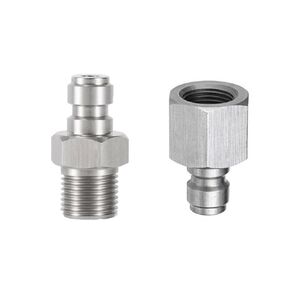 Universal PCP Paintball Air Fitting Set 1/8 BSPP Male/Female Foster Quick Disconnect Adapter Stainless Steel Connector 4500psi High Pressure HPA Air Charging System Tool Fittings