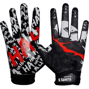 Football Gloves for Youth and Adult Receiver Sticky Silicone Grip Skin fit Tacky Gloves