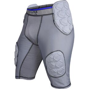Exxact Sports Touchdown 5-Pad Youth Football Girdle - Football Padded Girdle with Cup Pocket, Boys Padded Compression Shorts (Youth)