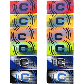 12 Pieces Captain Armbands for Soccer Football Soccer Youth Captain Arm Bands Elastic Adjustable Armbands for Sport Team Badges