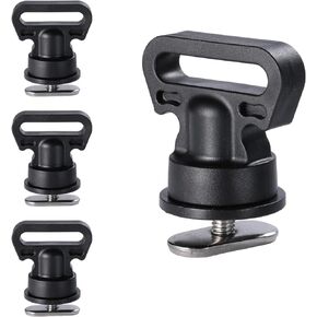 Kayak Track Mount Tie Downs, Track Mount Vertical Tie Down Points for Kayak Cart, Cooler, Battery Box, Fishing Crate and Other Kayak Accessories, 4 Pack