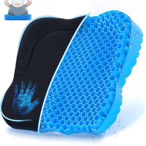 Kayak Seat Cushion, Anti-Slip Kayak Seat Cushion - Double Thicken Gel Boat Cushion, Waterproof Kayak Gel Seat Cushion, Kayak Accessories for Fishing (Black)