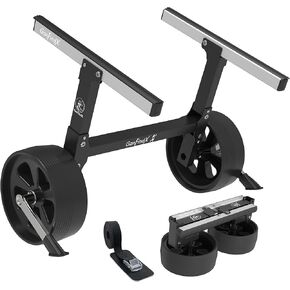 عربة كاياك قابلة للطي شديدة التحمل من GanFindX مع مسند مقاوم للثقب ومسند | عجلات كاياك بسعة تحميل 350 رطلاً لزوارق الكاياك والزوارق (أسود ساطع) in Kuwait